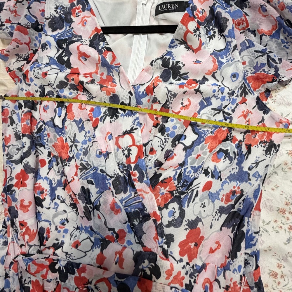 🌷SPRING SALE🌷 Ralph Lauren Floral A Line Flutter Sleeve Dress - Picture 8 of 9